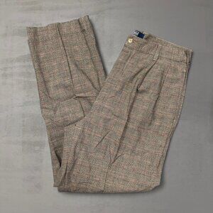 Vintage Polo Ralph Lauren Tartan Plaid Brown Made in USA Dress Chino Pants 32 x